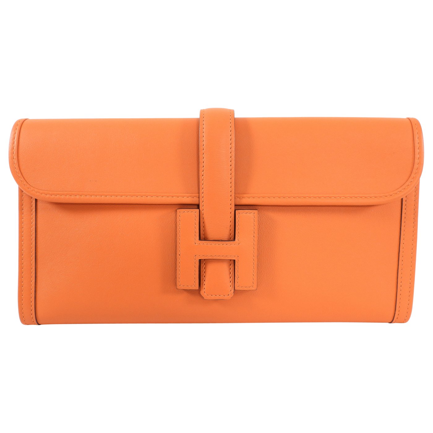 hermes orange clutch