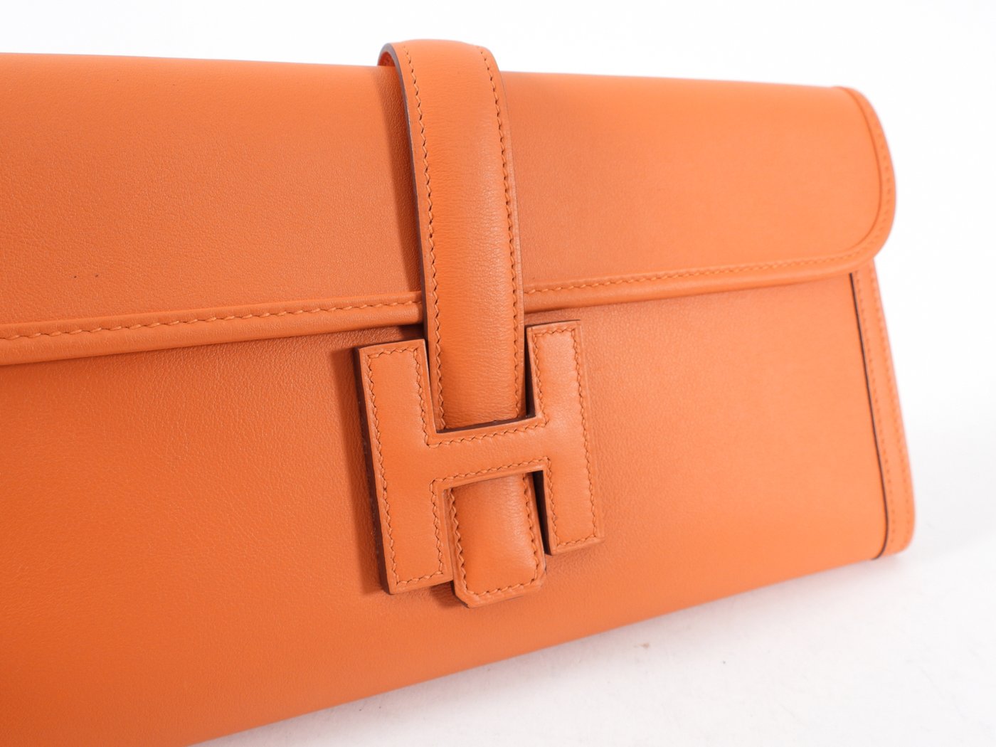 hermes orange clutch